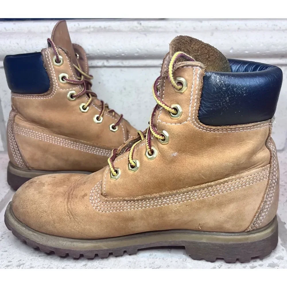Timberland Boys Kids Youth 6 inch Leather Ankle Boots “Butter Timbs” Size 5